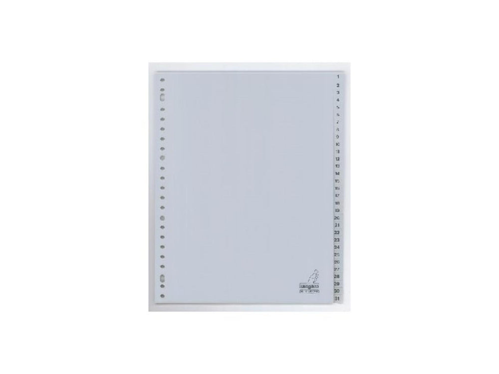 Kangaro tabblad a4 cijfers pp 120 micron grijs 23-gaats 31-delig