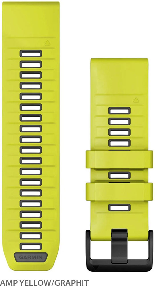 Garmin fenix 8x 7x 6x quickfit™ silicone strap 26mm | graphite spark orange
