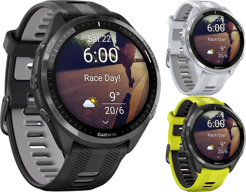 Garmin forerunner 965 - 47mm gps multisport smartwatch | steinweiss hellgrau