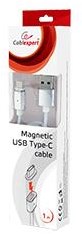Enzo gembird usb-c magnetische laadkabel 1m wit