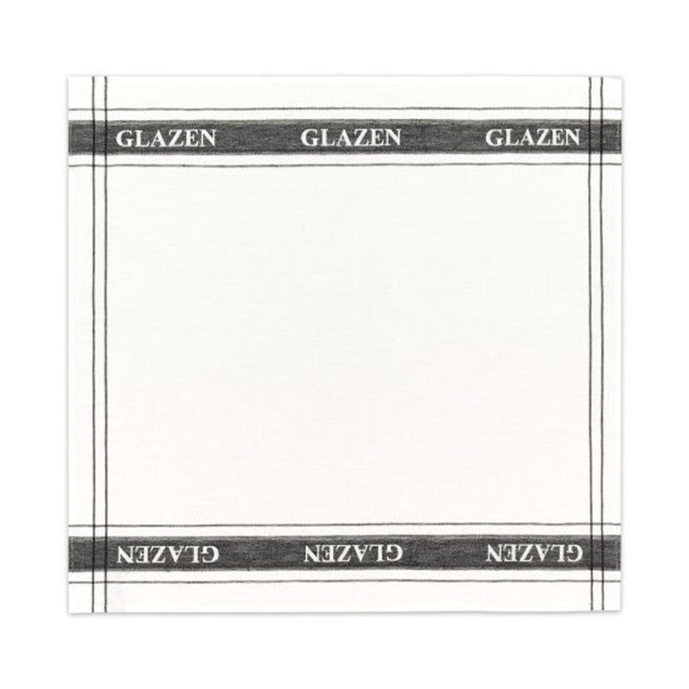 Ddddd theedoek glazendoek zwart wit 6 stuks