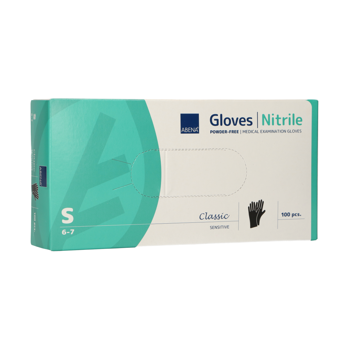 Abena poedervrije nitrilhandschoenen maat small 100 stuks zwart