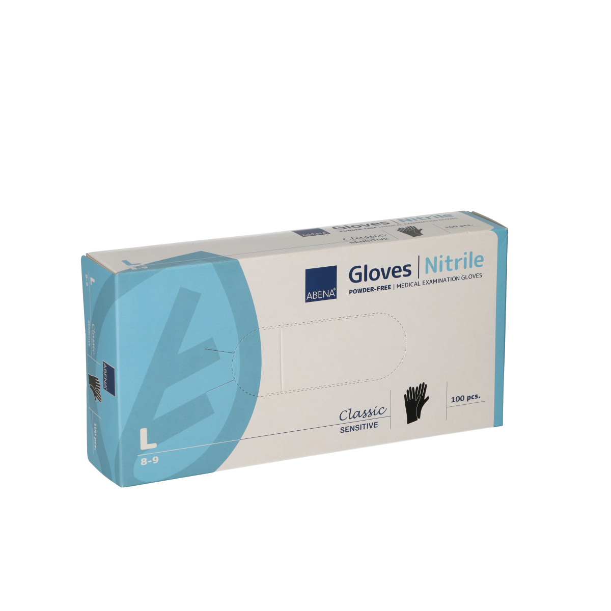 Abena poedervrije nitrilhandschoenen maat large 100 stuks zwart