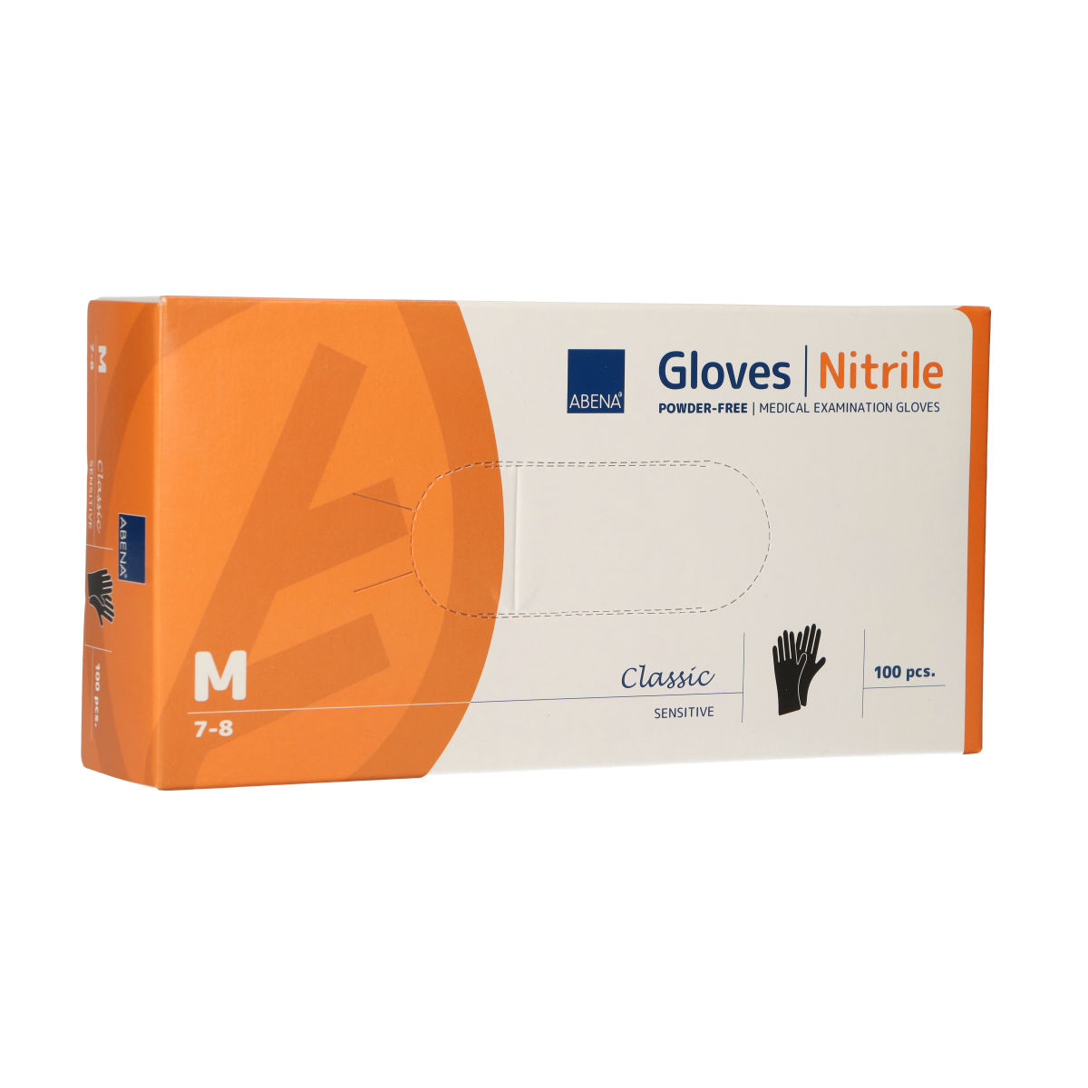 Abena poedervrije nitrilhandschoenen maat medium 100 stuks zwart