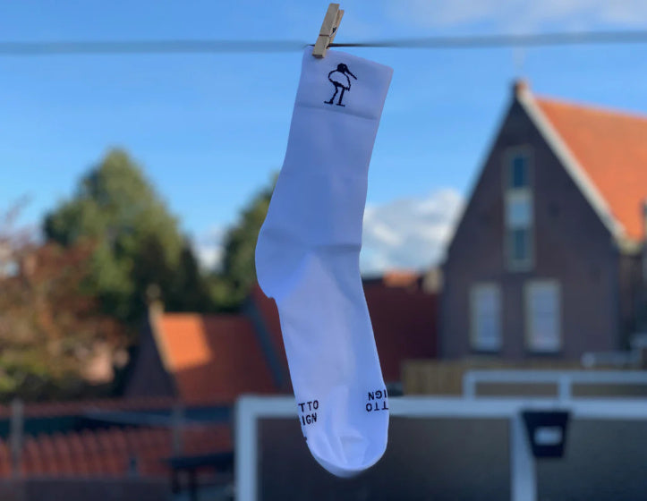 High Cut Fietssokken Wit Blauw Zwart 3 Paar Maat 43-64