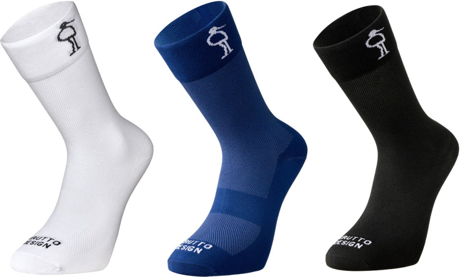 High Cut Fietssokken Wit Blauw Zwart 3 Paar Maat 43-64