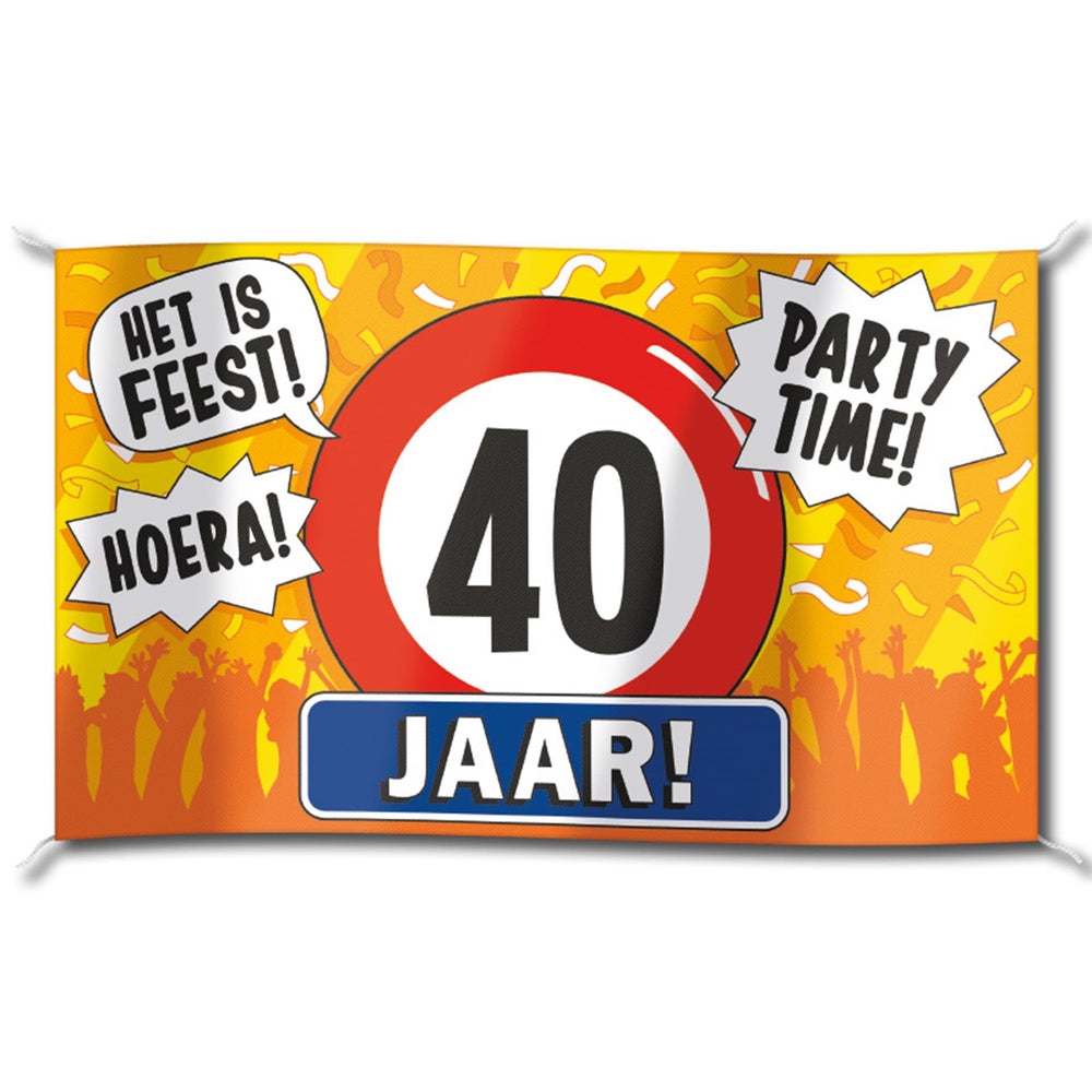 Paperdreams gevel vlag - 40 jaar 100x150cm