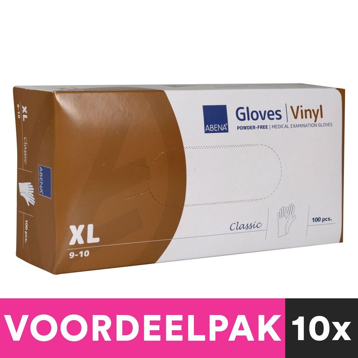 Voorkappers poedervrije vinylhandschoenen maat extra large 100 stuks voordeelpakket