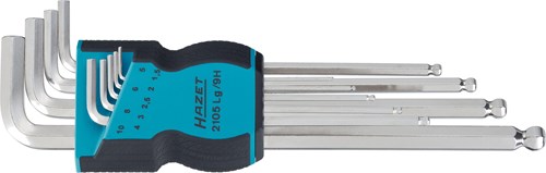 Hazet set met haakse schroevendraaiers 2105lg 9h (inbus set) · binnen-zeskant-profiel · 9-delig · 1,5 · 2 · 2,5 · 3 · 4 · 5 · 6 · 8 · 10