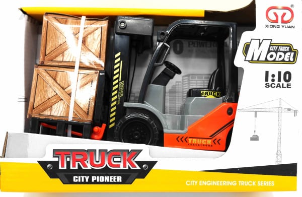 Jonotoys heftruck met wrijvingsaandrijving en een pallet
