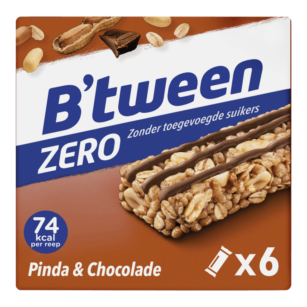 Hero b'tween zero pinda chocolade 20gr (10x 6-pack)