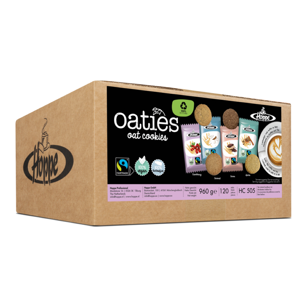 Hoppe oaties oat cookies mix fairtrade (120 stuks)