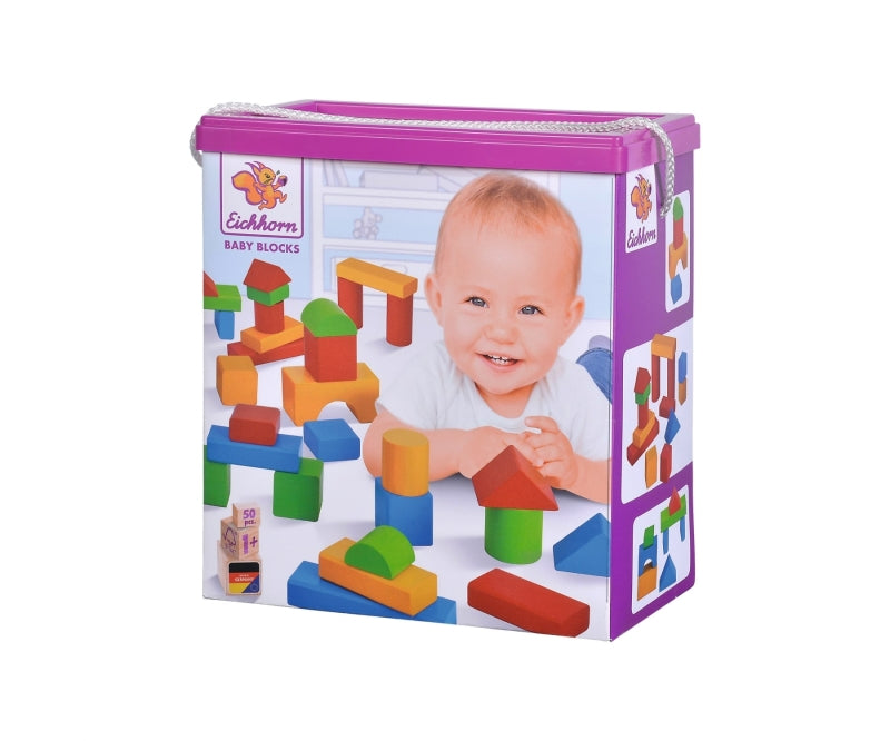Eichhorn houten blokken gekleurd (klein 50 st.)
