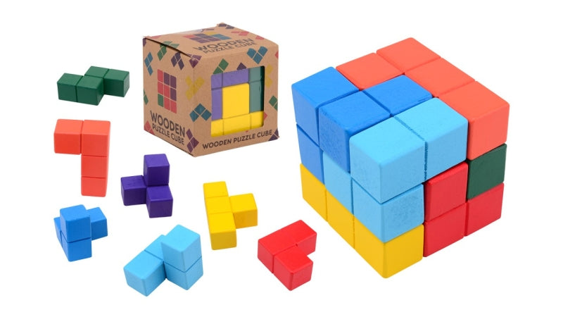 Johntoy houten magische kubus in doos, 7.5 cm