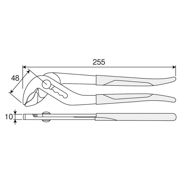 Hozan p-245 water pump pliers l=255mm