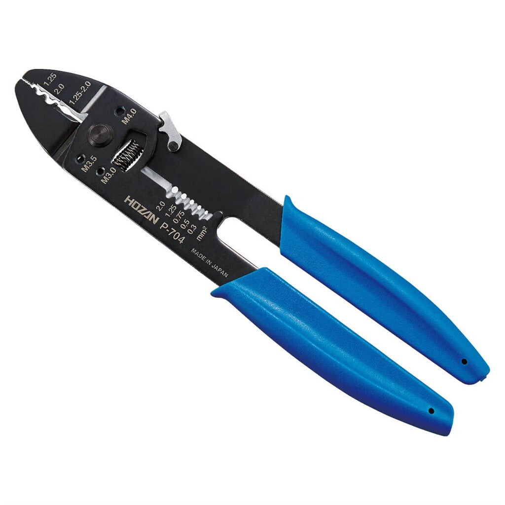 Hozan p-704 krimptang met kabelstripper 1,25 2,0mm²