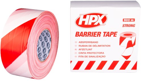 Hpx afzetlint | wit rood | 70mm x 500m - b70100 - b70100