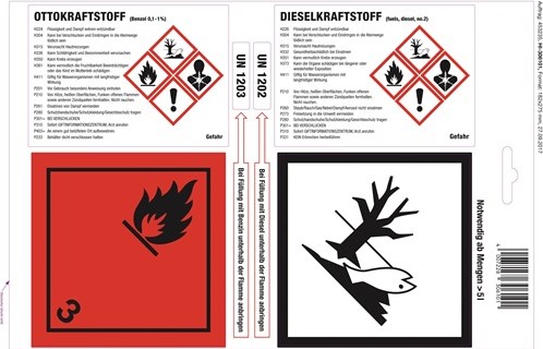 Hünersdorff hunersdorff zelfklevend etiket | lengte 275 mm | breedte 182 mm | lengte 275 mm | breedte 182 mm | benzine diesel wit glanzend | 1 stuk - 306101 306101
