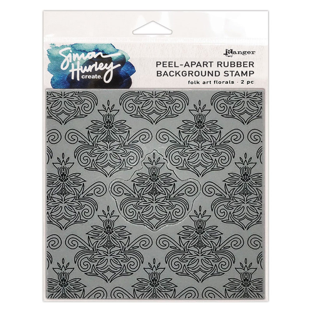 Ranger ink ranger • simon hurley create background stamp folk art florals 15,24x15,24cm
