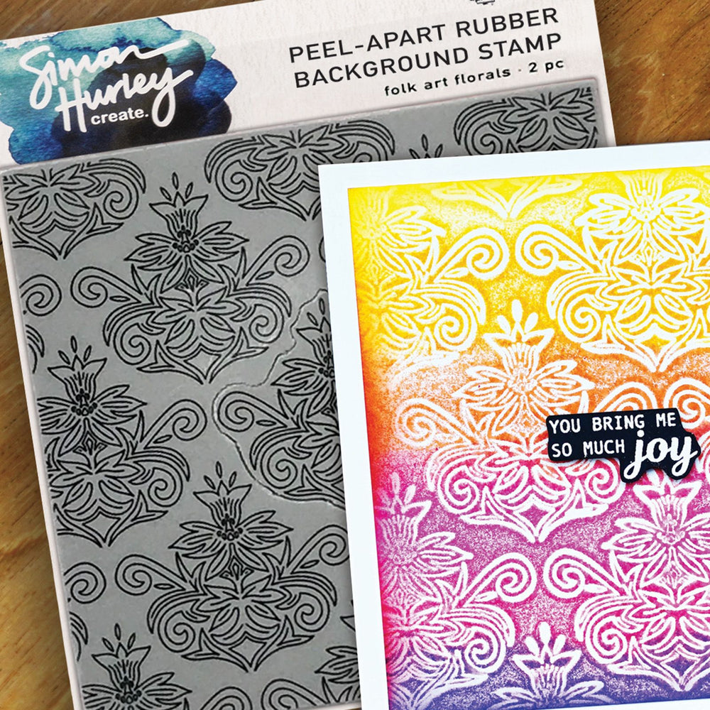 Ranger ink ranger • simon hurley create background stamp folk art florals 15,24x15,24cm