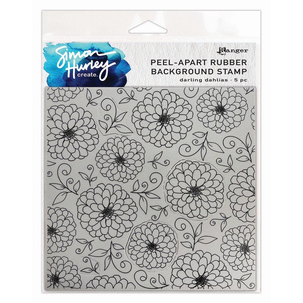 Ranger ink ranger • simon hurley create. peel-apart background stamp darling dahlias