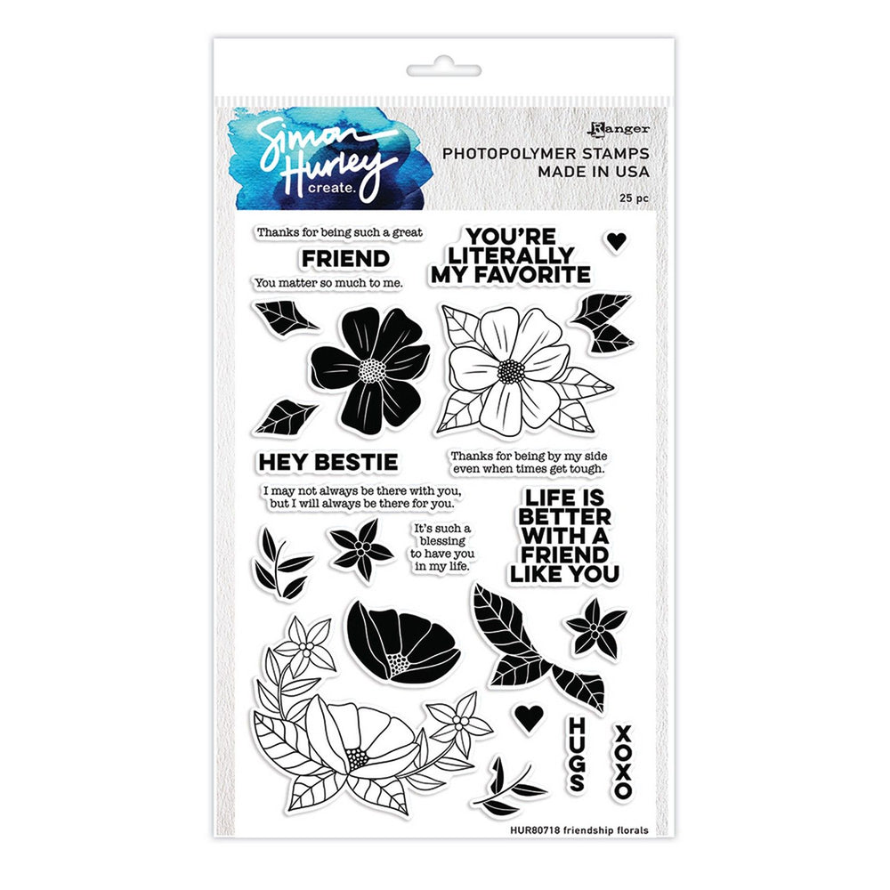Ranger ink ranger • simon hurley create. photopolymer stamp friendship florals