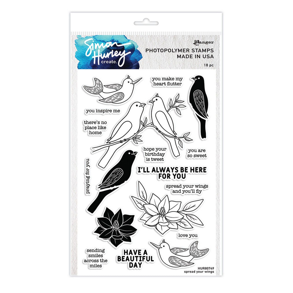 Ranger ink ranger • simon hurley create. photopolymer stamp spread your wings