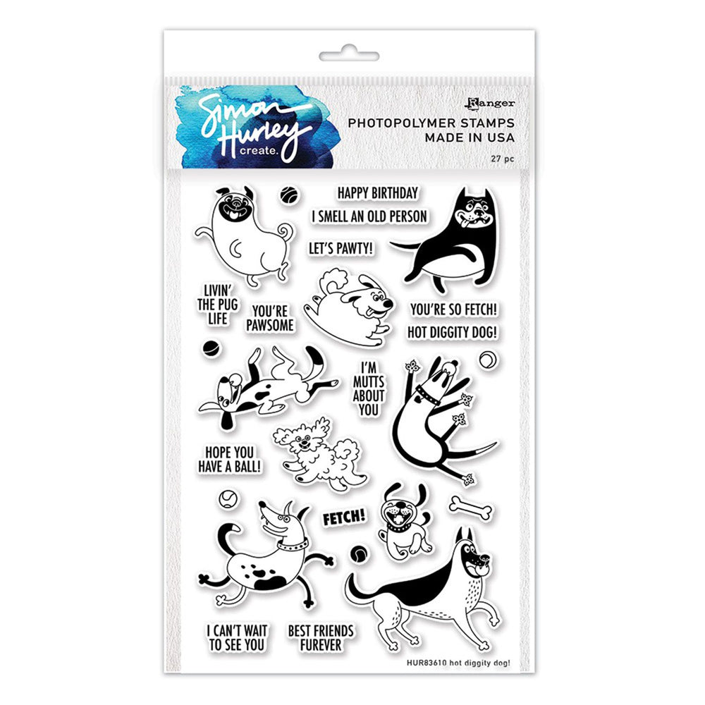 Ranger ink ranger • simon hurley create. photopolymer stamps hot diggity dog