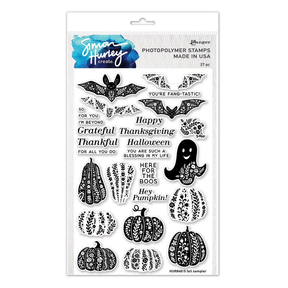 Ranger ink ranger • simon hurley create. clear stamp set fall sampler