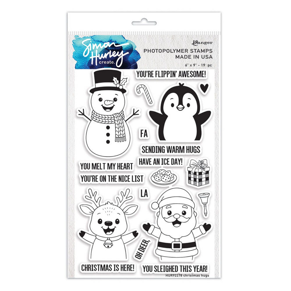 Ranger ink ranger • simon hurley create. photopolymer stamps christmas hugs