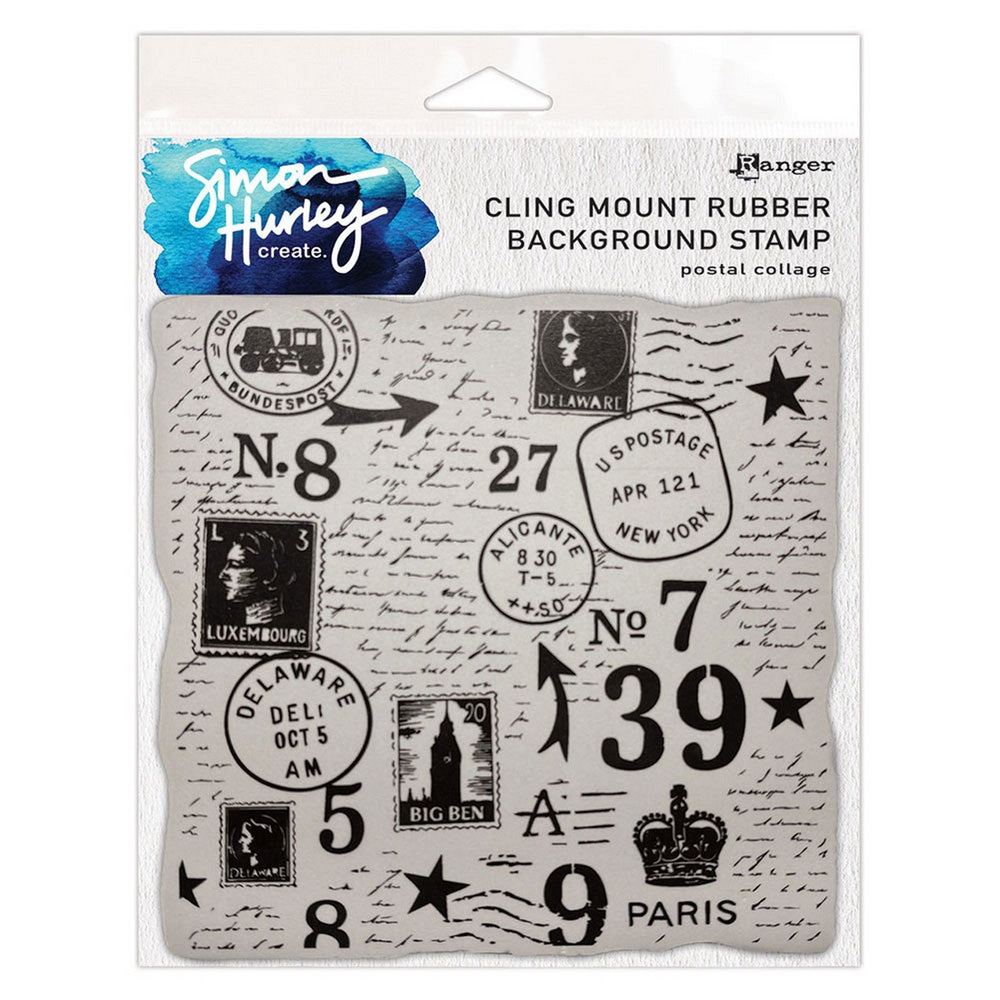 Ranger ink ranger • simon hurley create. background stamp postal collage