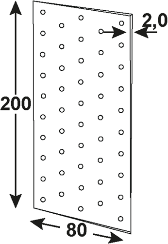 Connex geperforeerde plaat 80x200x2 vz - hv2060