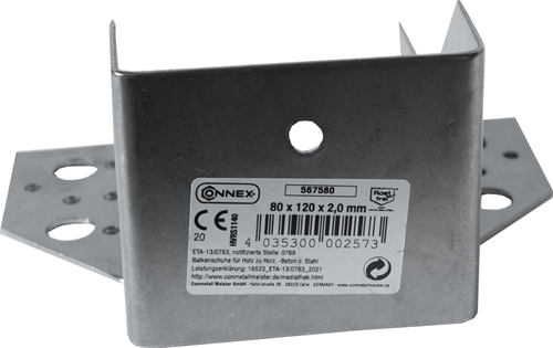 Connex balkschoen type a 80x120x2 rvs - hvrs1140