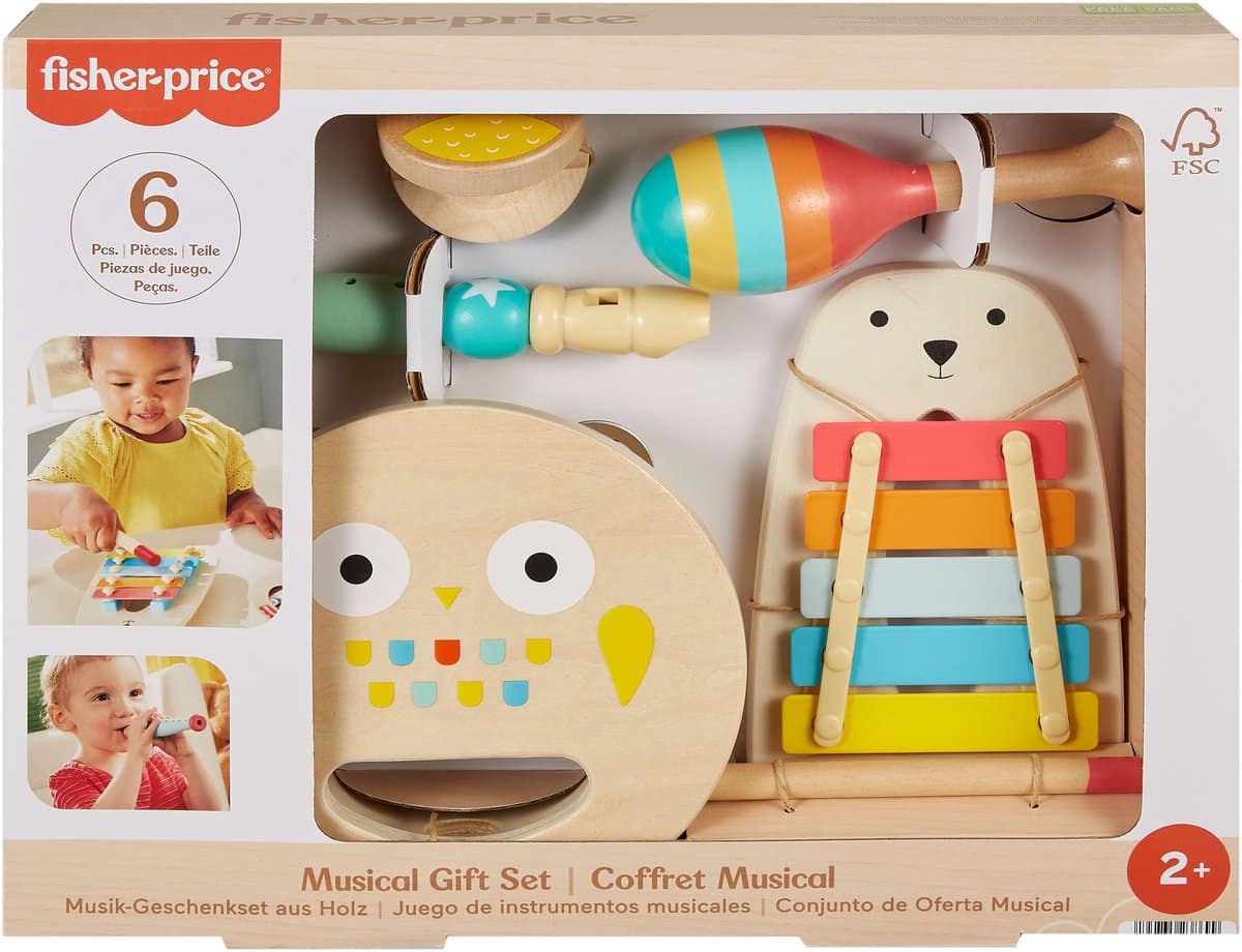 Fisher Price houten muzikale geschenkset