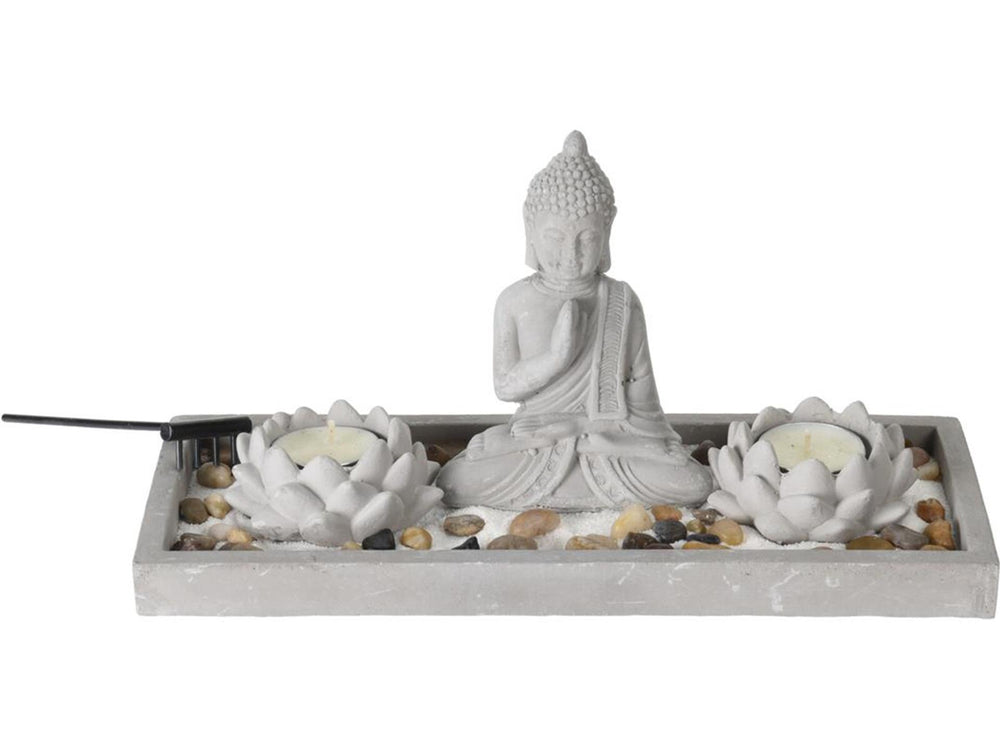 Home styling boeddha zen tuintje set 29,5x12x7cm
