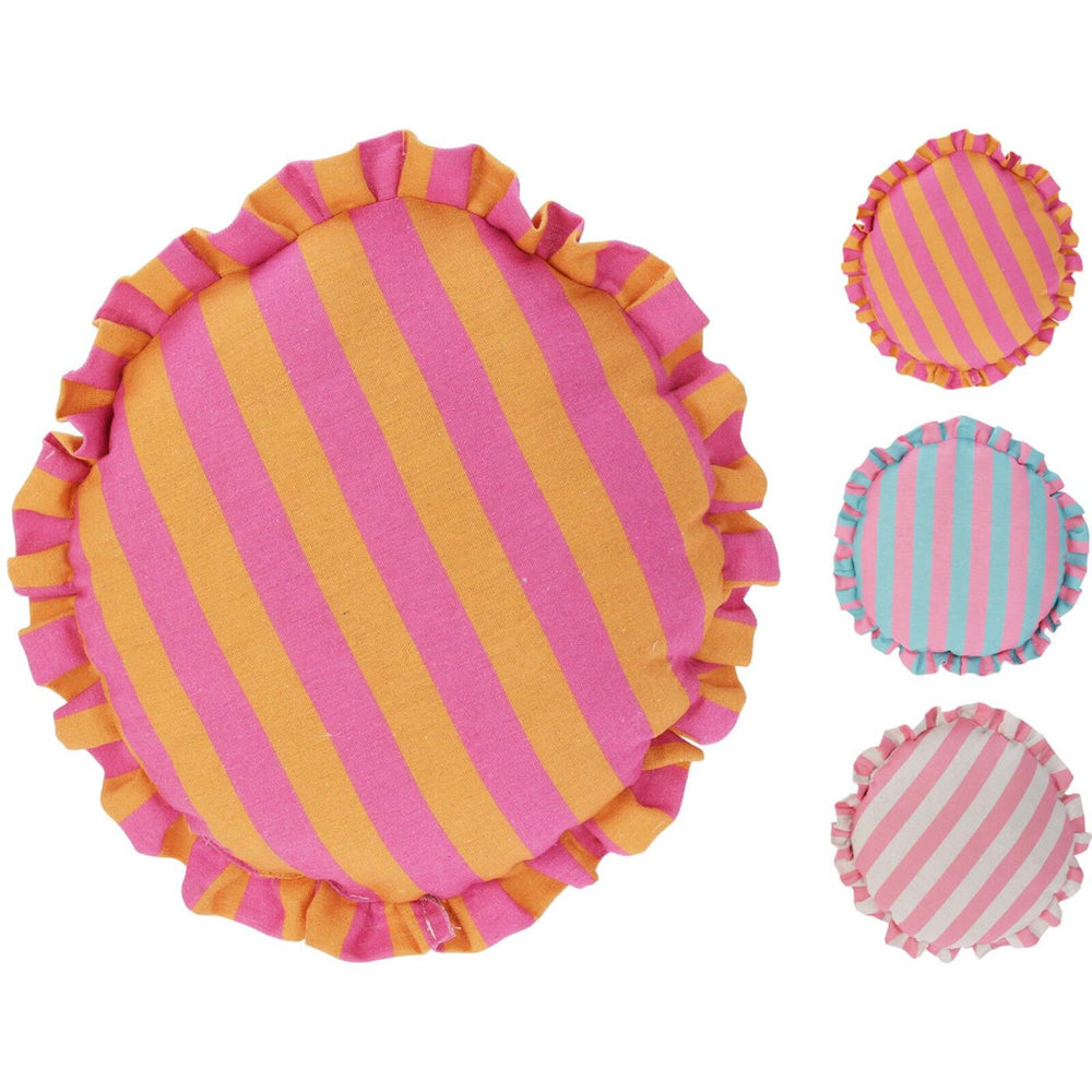Home styling kussen rond strepen ø42cm