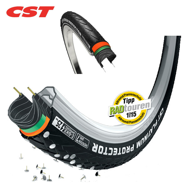 CST Buitenband Platinum Prot 28 x 1 5 8-1 3 8 (37-622) zwart