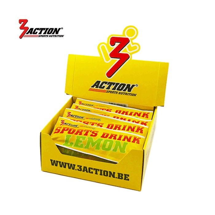3action sport drink lemon sachets 30 gram - displaydoos 25 stuks - 1202000001