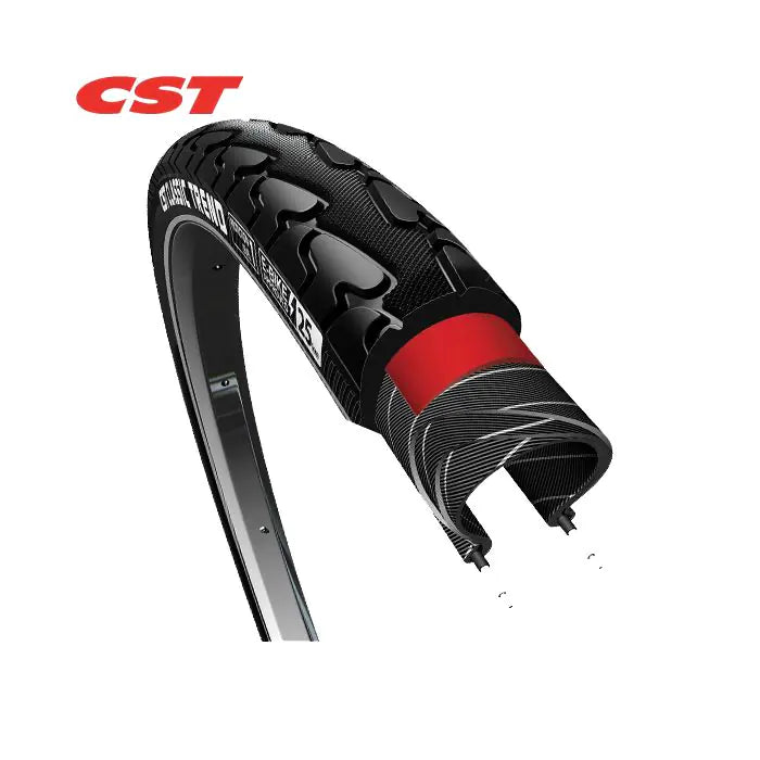 Cst classic trend (1mm anti-lek) zwart met reflectie. 28x1,75x2, etrto 47-622