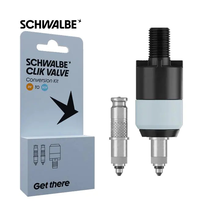 Schwalbe fietsventiel ombouwset dv-scv + pompadapter clic