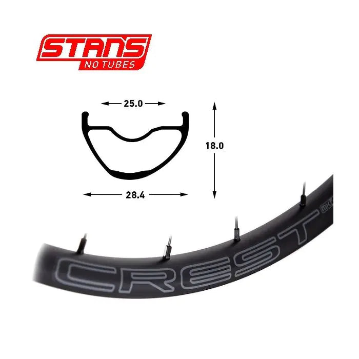Stans stan's crest mk4 rim - 29'' - 32h - black gray