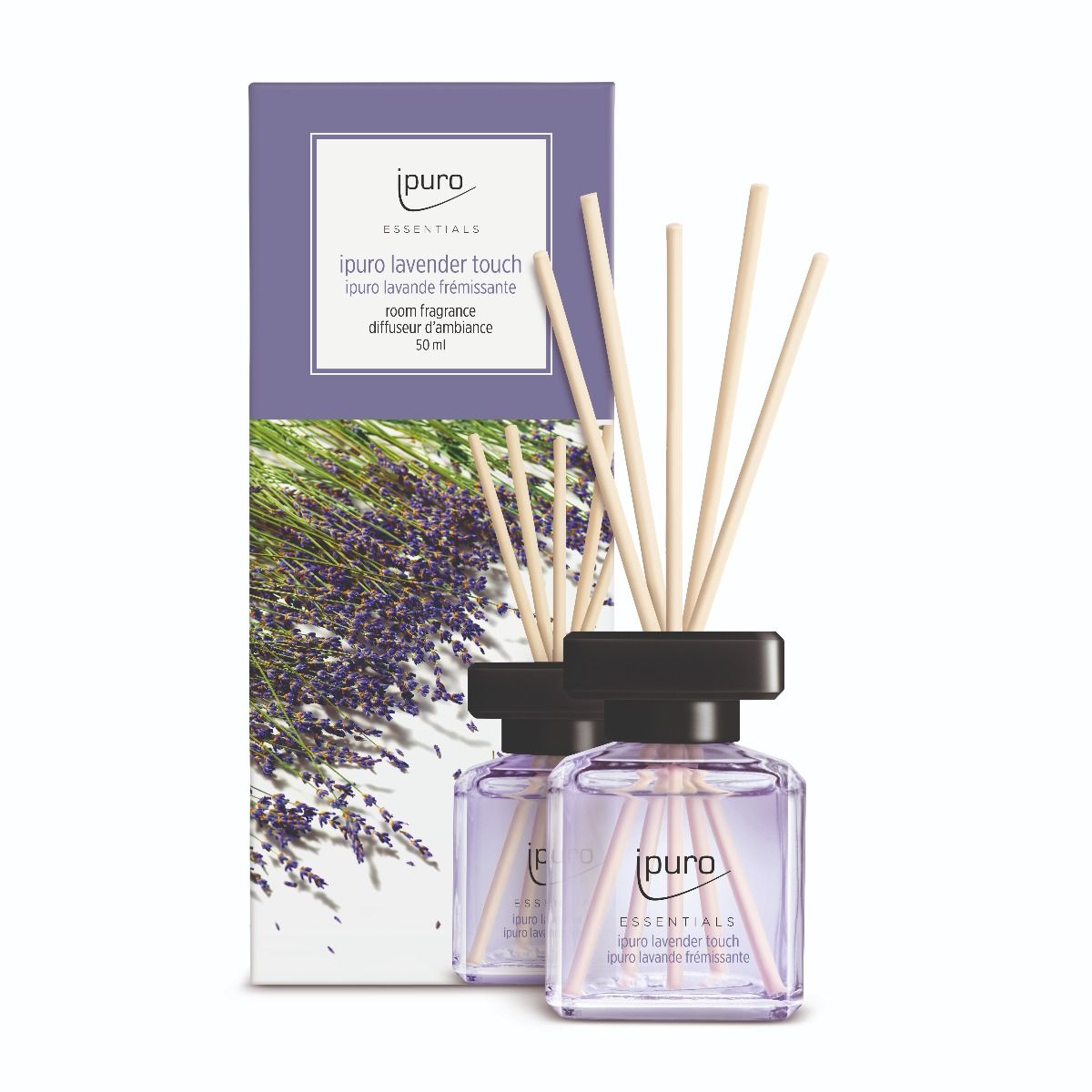 Ipuro 6 stuks geurdiffuser lavendel touch 50 ml