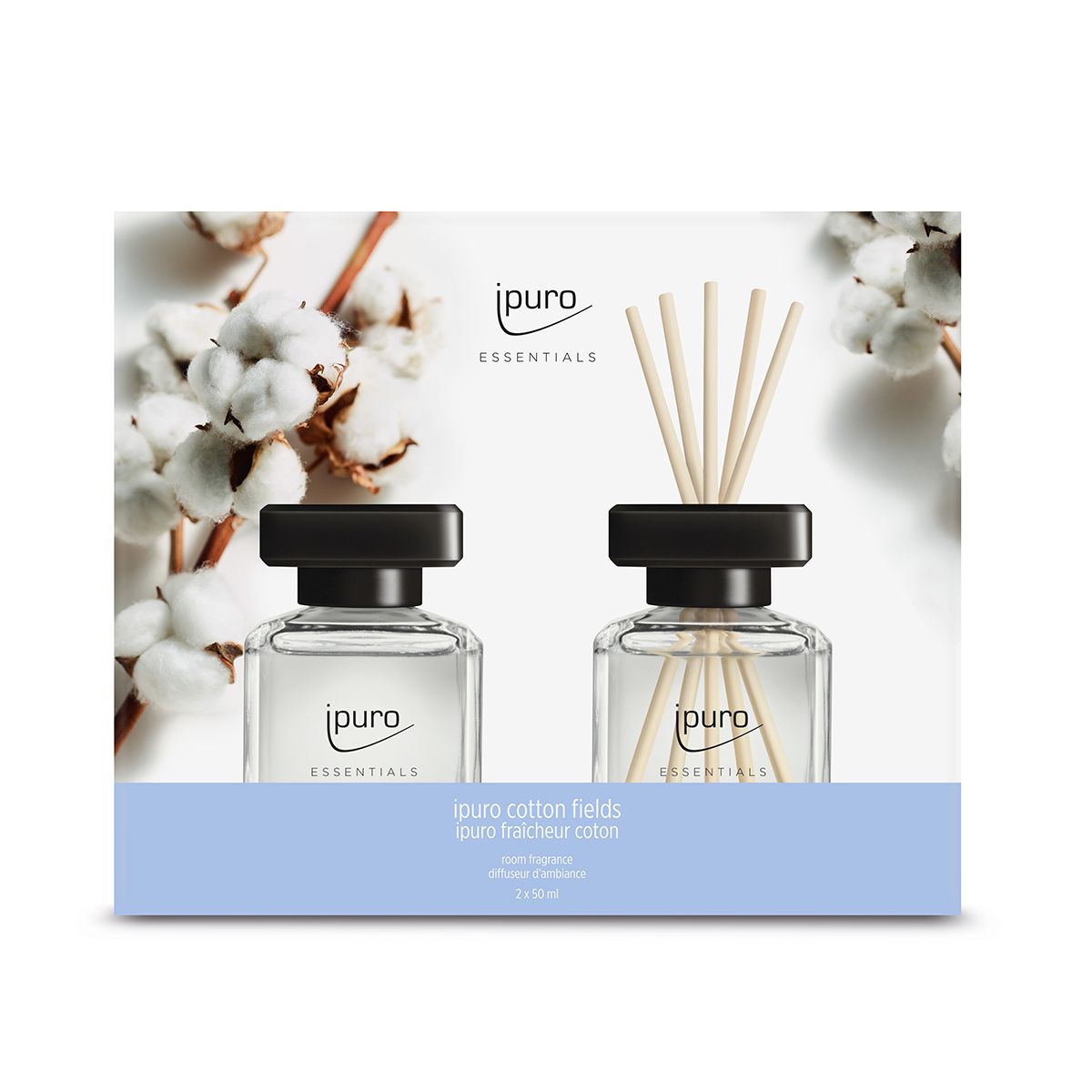 Ipuro geurverspreider katoenveld 2 x 50 ml