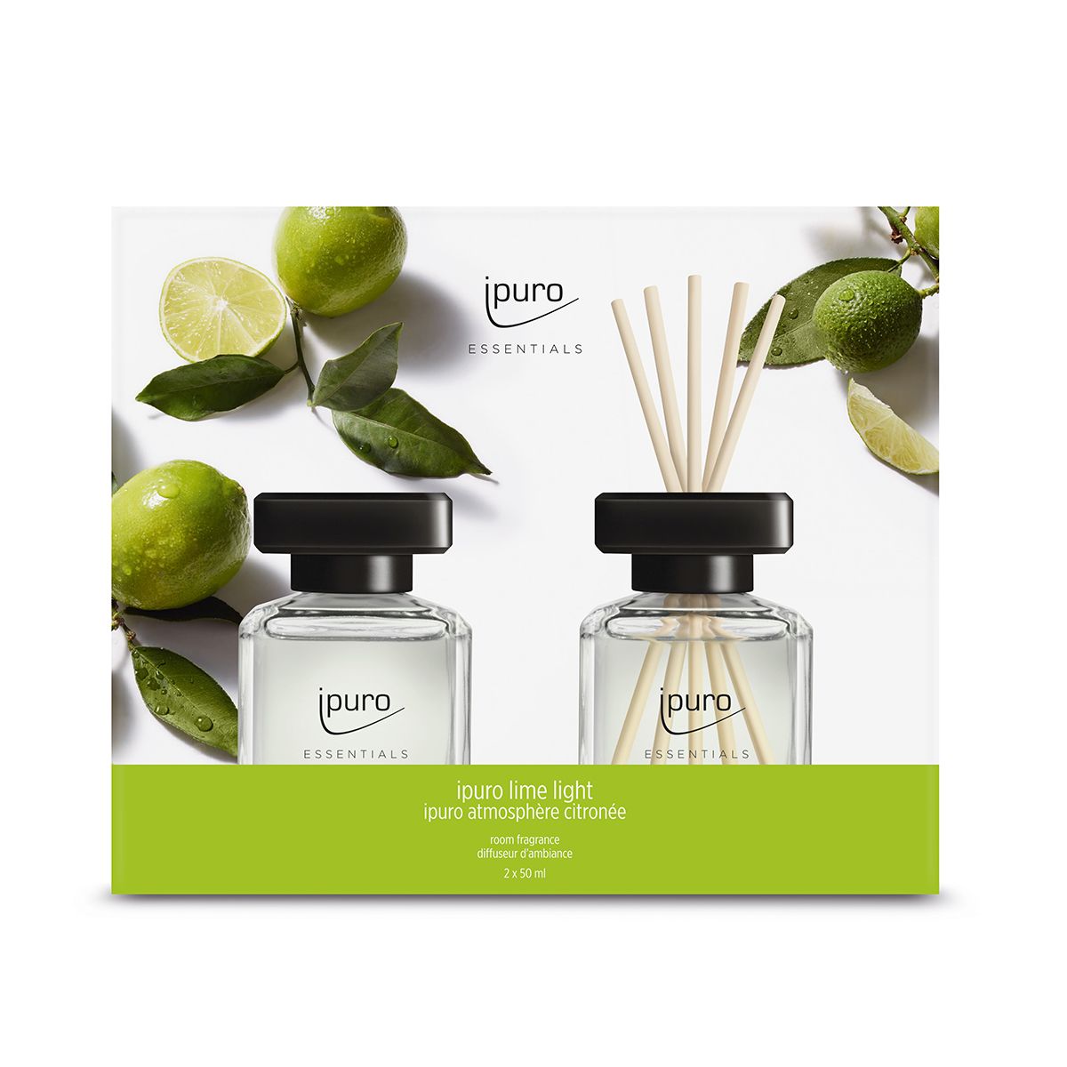 Ipuro geurverspreider limoen licht 2 x 50 ml