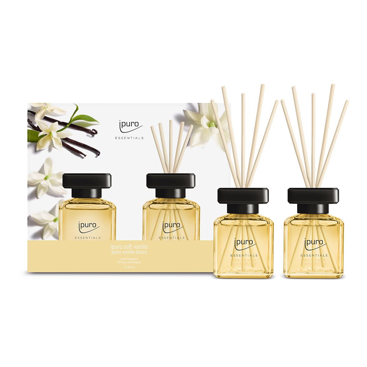 Ipuro geurverspreider zacht vanille 2 x 50 ml