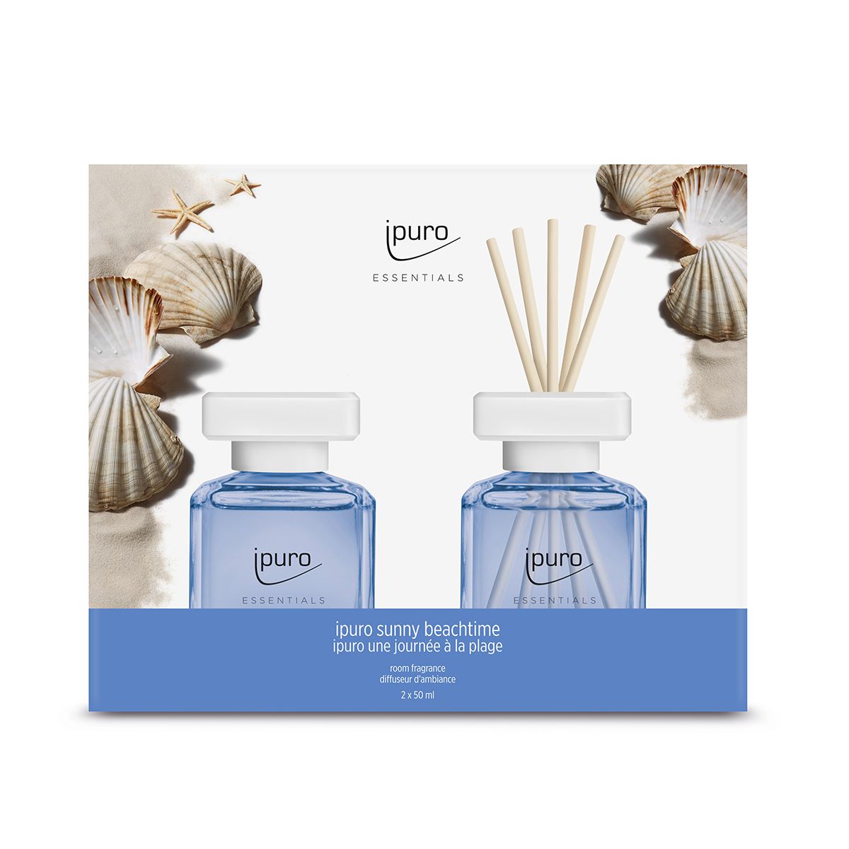 Ipuro geurverspreider zonnig strandtijd 2 x 50 ml