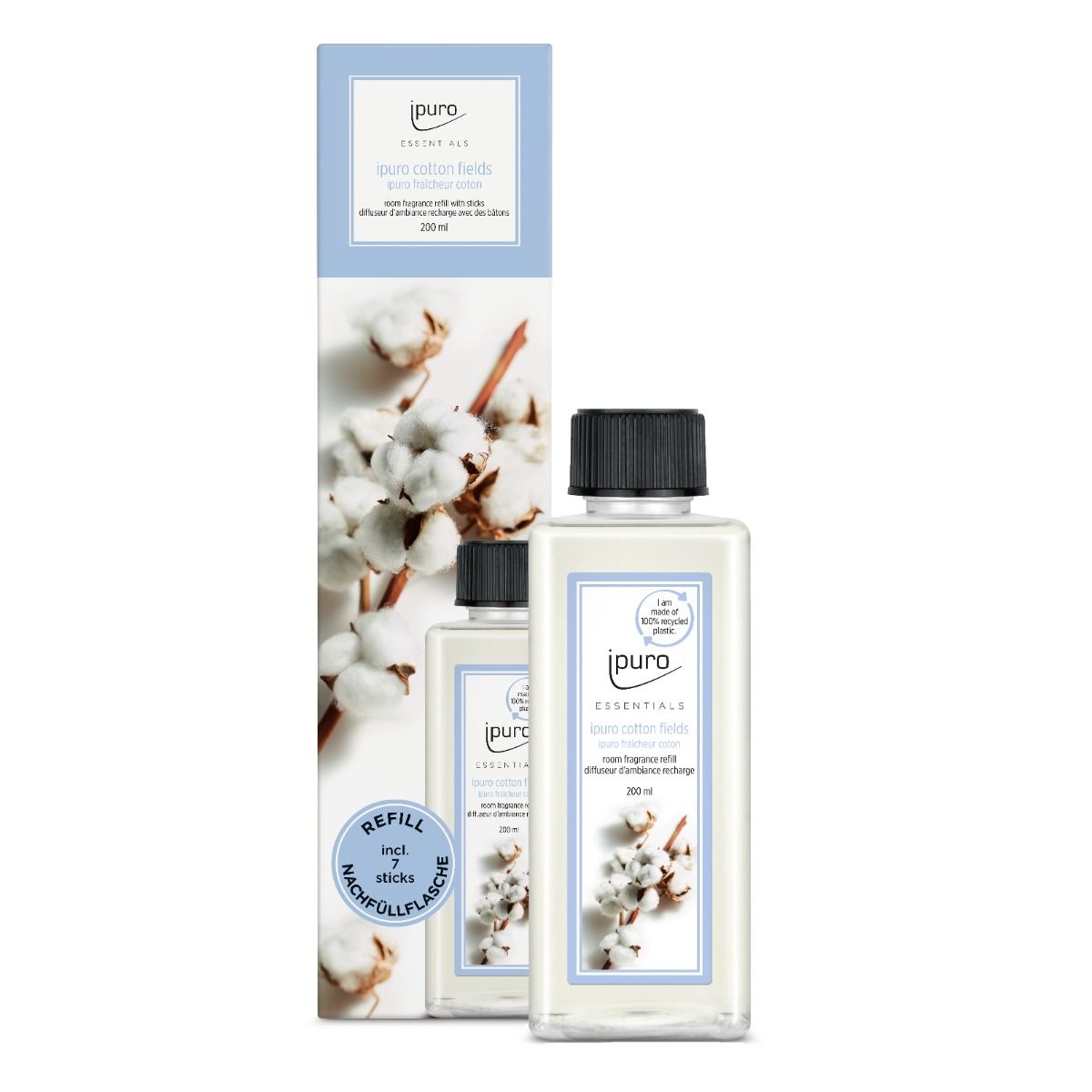Ipuro geurverspreider navulling katoenvelden 200ml
