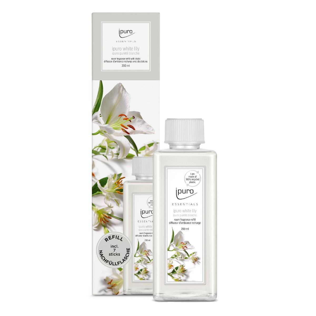 Ipuro geurdiffuser navulling white lily 200ml