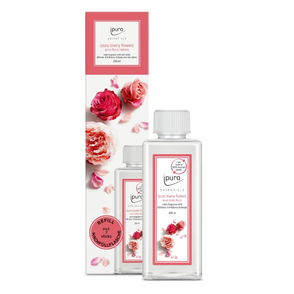 Ipuro geurdiffuser navulling lieflijke bloemen 200ml