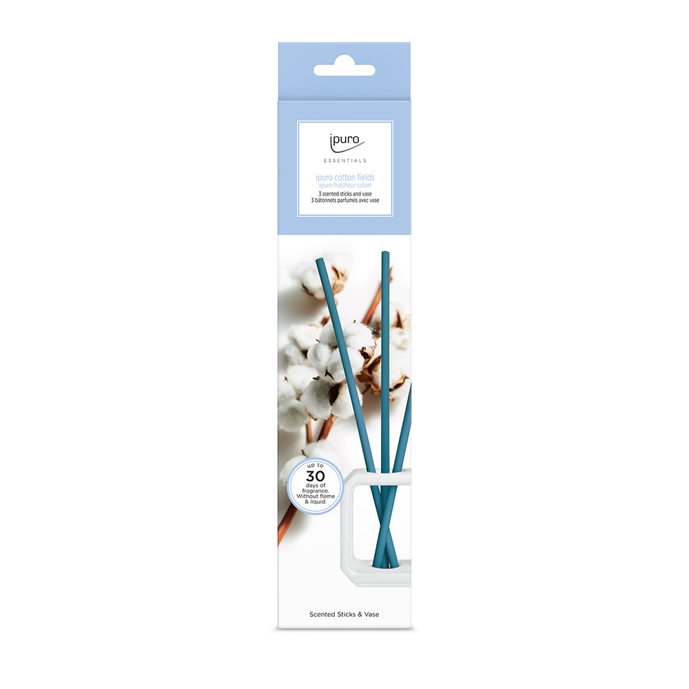 Ipuro scented sticks vase set cotton fields wit